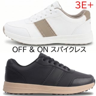 MEGA スパイクレスゴルフシューズ CITY WALKER 3E+ 幅広設計 合成皮革